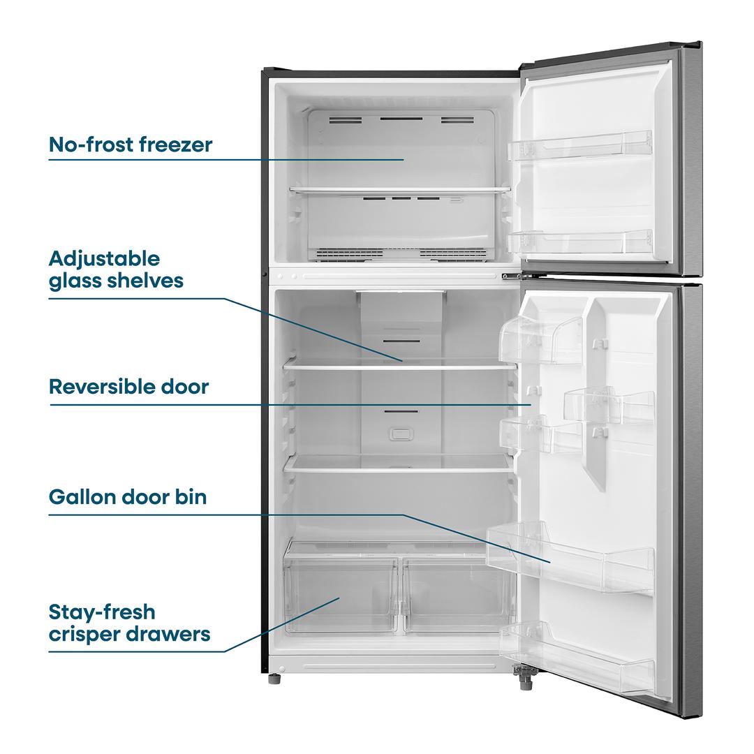Element Appliance ERT18CSES Element 18.1 Cu. Ft. Top Freezer Refrigerator - Stainless Steel, Energy Star