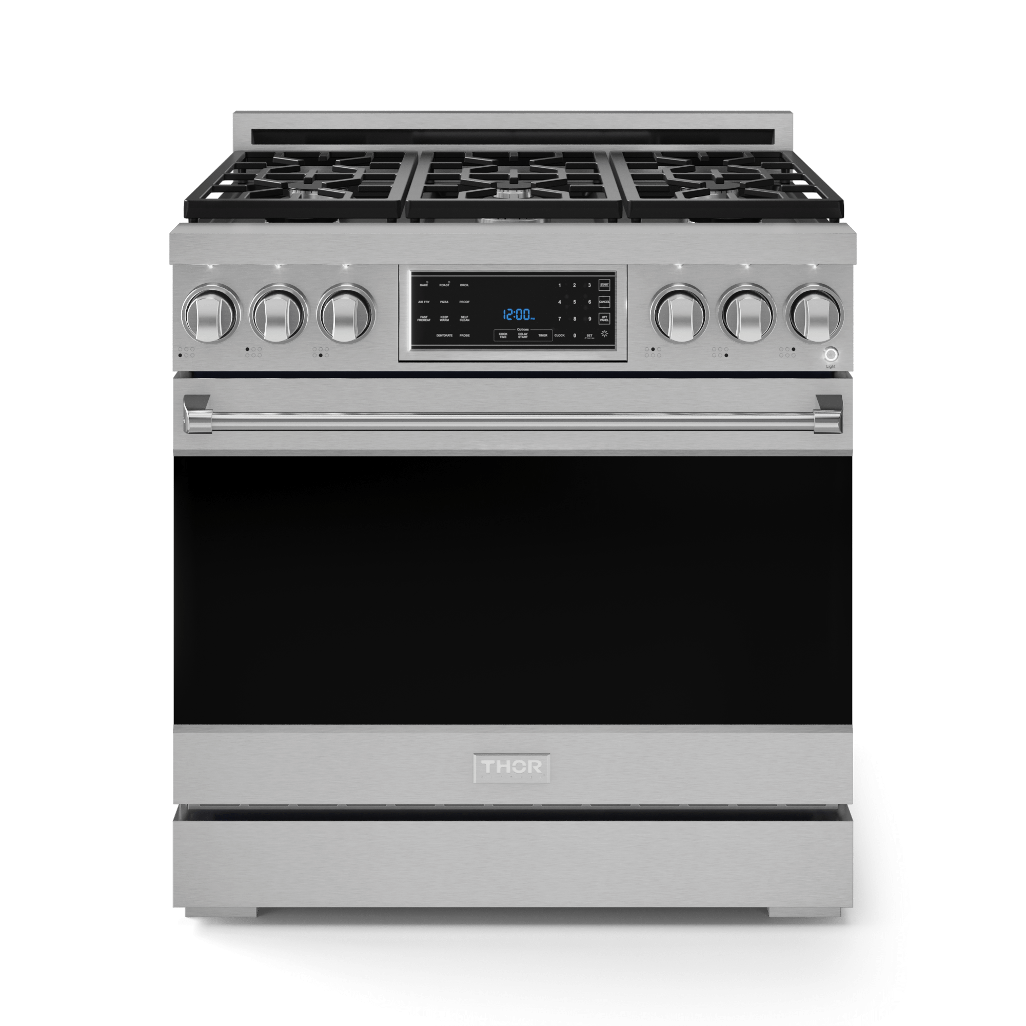 Thor Kitchen RSG36 36 Inch Professional Gas Range With Tilt Panel Touch Control In Stainless Steel Gordon Ramsay Series - Rsg36