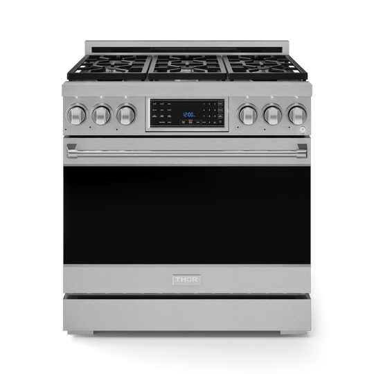 Thor Kitchen RSG36 36 Inch Professional Gas Range With Tilt Panel Touch Control In Stainless Steel Gordon Ramsay Series - Rsg36