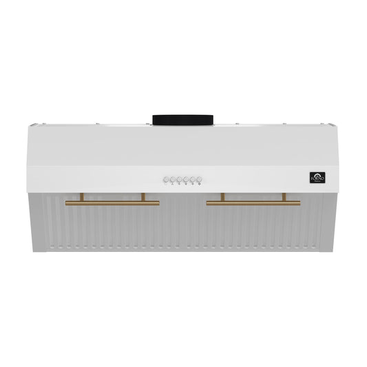 Forno FRHUC525530WHT Forno Bari Espresso 30-Inch Under Cabinet Range Hood, White, 600 Cfm, Led Lighting, Dishwasher-Safe Baffle Filters, 3-Speed Fan Control