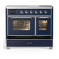 Ilve UMDIB40NR3MBC Ilve Umdib40Nr3Mbc Majestic Iii 40 Inch Induction Range With 6 Elements, 3.82 Cu. Ft. Total Oven Capacity (Triple Glass Door, Midnight Blue, Chrome)