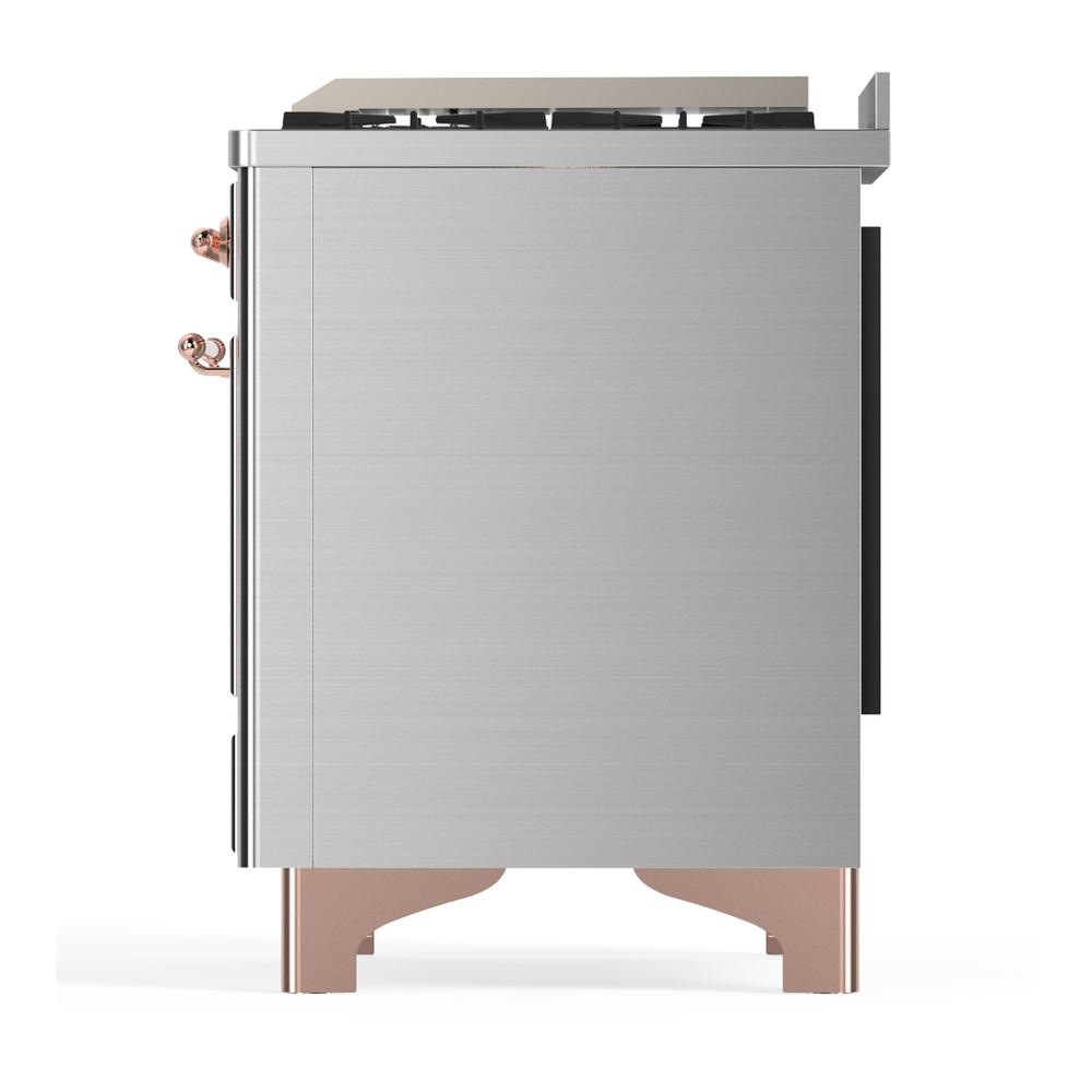 Ilve UM60FNR3SSP Ilve Um60Fnr3Ssp Majestic Iii 60 Inch Dual Fuel Range With 9 Burners And Griddle, Dual Function Burner Up To 25,000 Btu (Natural Gas, Triple Glass Door, Stainless Steel, Copper)