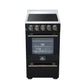Forno FFSEL605220BLK Forno Pallerano 20 Inch Freestanding Electric Range In Black With Antique Brass, Compact Design