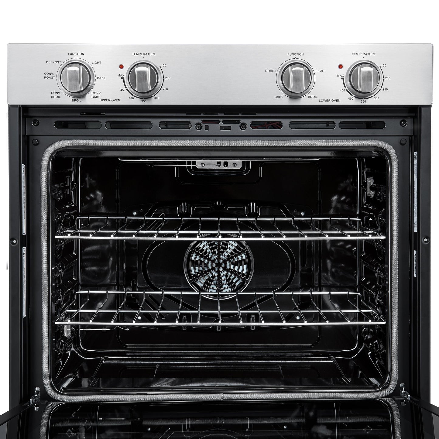 Forno FBOEL132430 Forno Vomero 30-Inch Double Wall Oven, Stainless Steel, 10 Cu.Ft Total Capacity, 7100W Convection, Mechanical Controls, Self-Cleaning Function