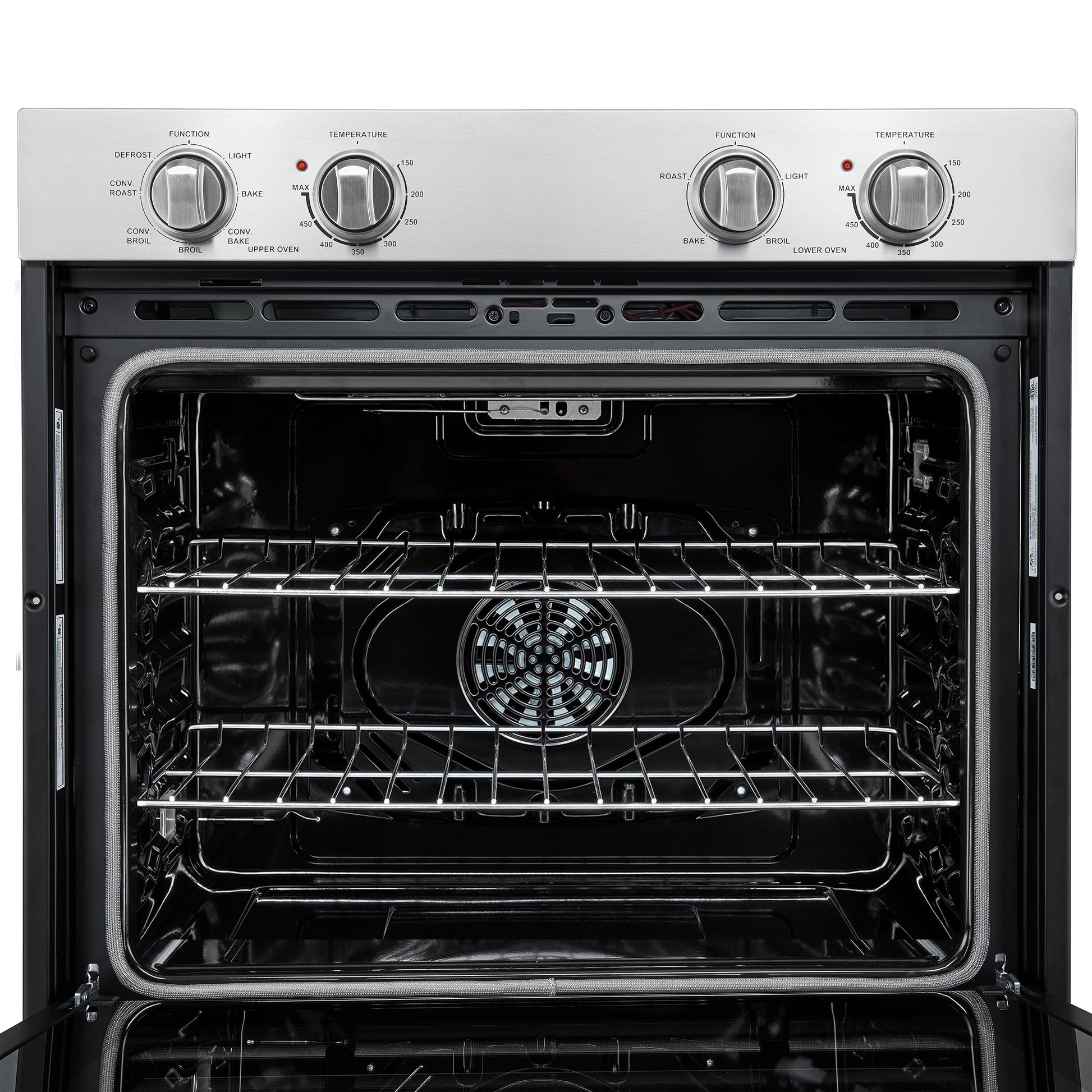 Forno FBOEL132430 Forno Vomero 30-Inch Double Wall Oven, Stainless Steel, 10 Cu.Ft Total Capacity, 7100W Convection, Mechanical Controls, Self-Cleaning Function