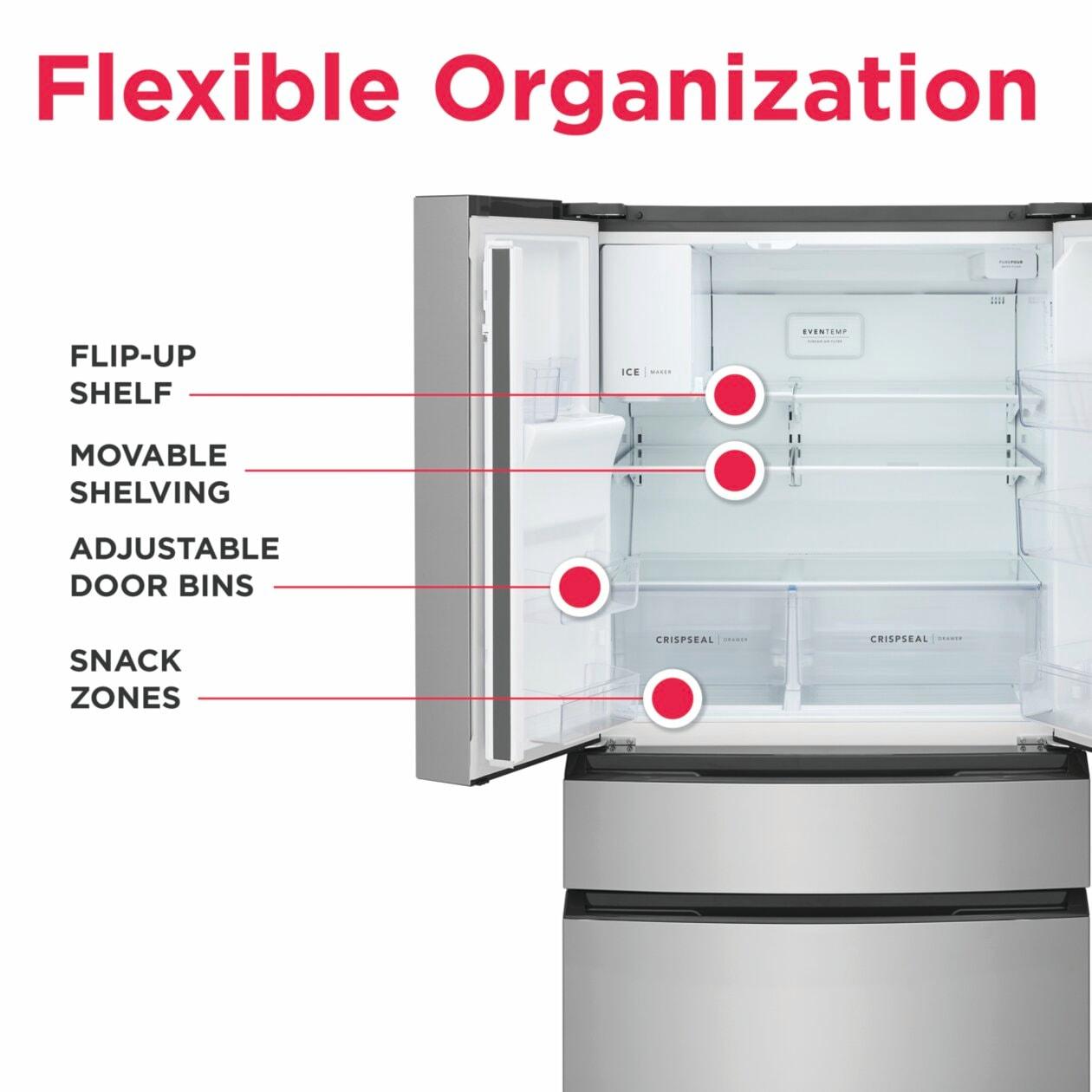 Frigidaire FRMS2733AV 26 Cu. Ft. Standard-Depth 4-Door French Door Refrigerator