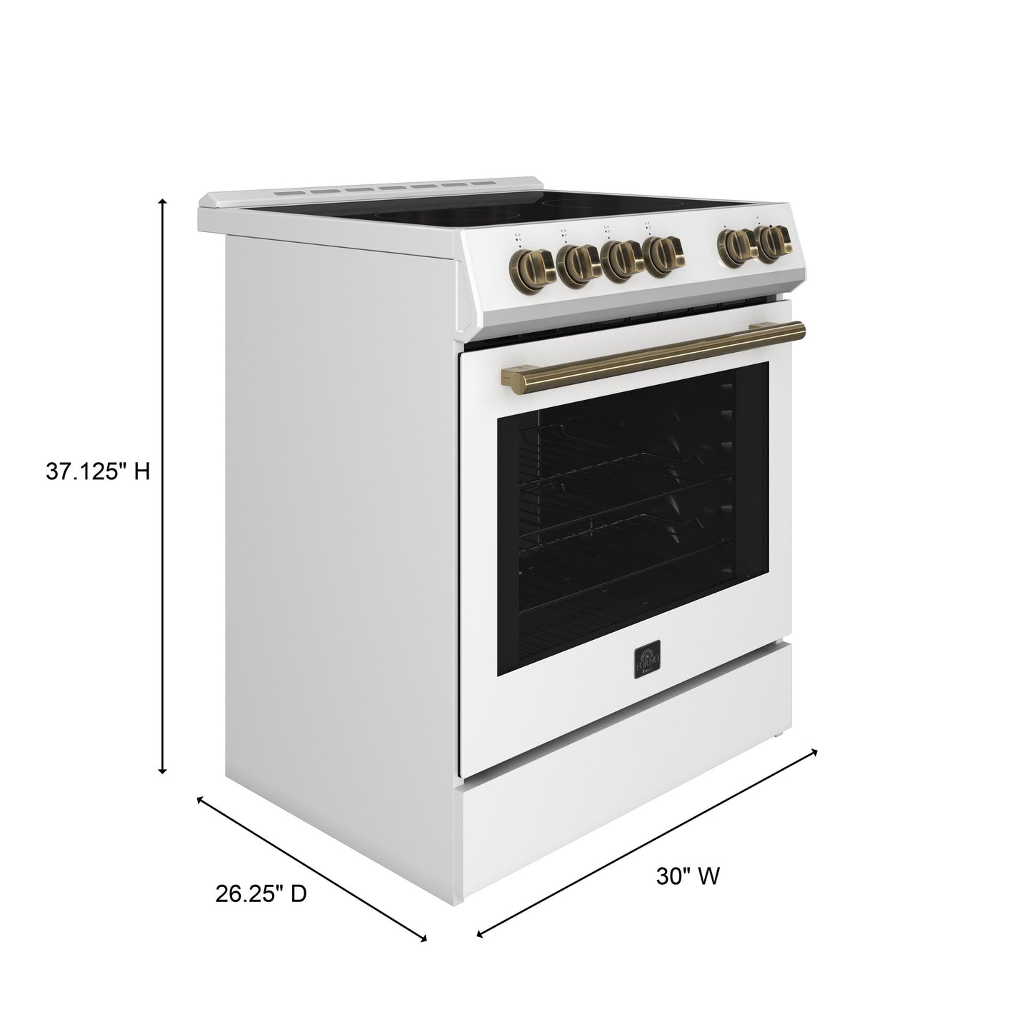 Forno FFSEL601230WHT Forno Leonardo Espresso 30-Inch White Electric Range, True Convection, Energy Efficient