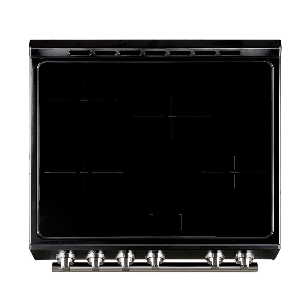 Forno FFSIN098230BLK Forno Leonardo Espresso 30-Inch Slide-In Black Induction Range, Convection Oven, 5 Cooking Zones, Touch Control Panel
