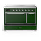 Ilve UMIB48QNR3EGC Ilve Umib48Qnr3Egc Majestic Iii 48 Inch Induction Range With 6 Elements, 5.02 Cu. Ft. Total Oven Capacity (Solid Door, Emerald Green, Chrome)