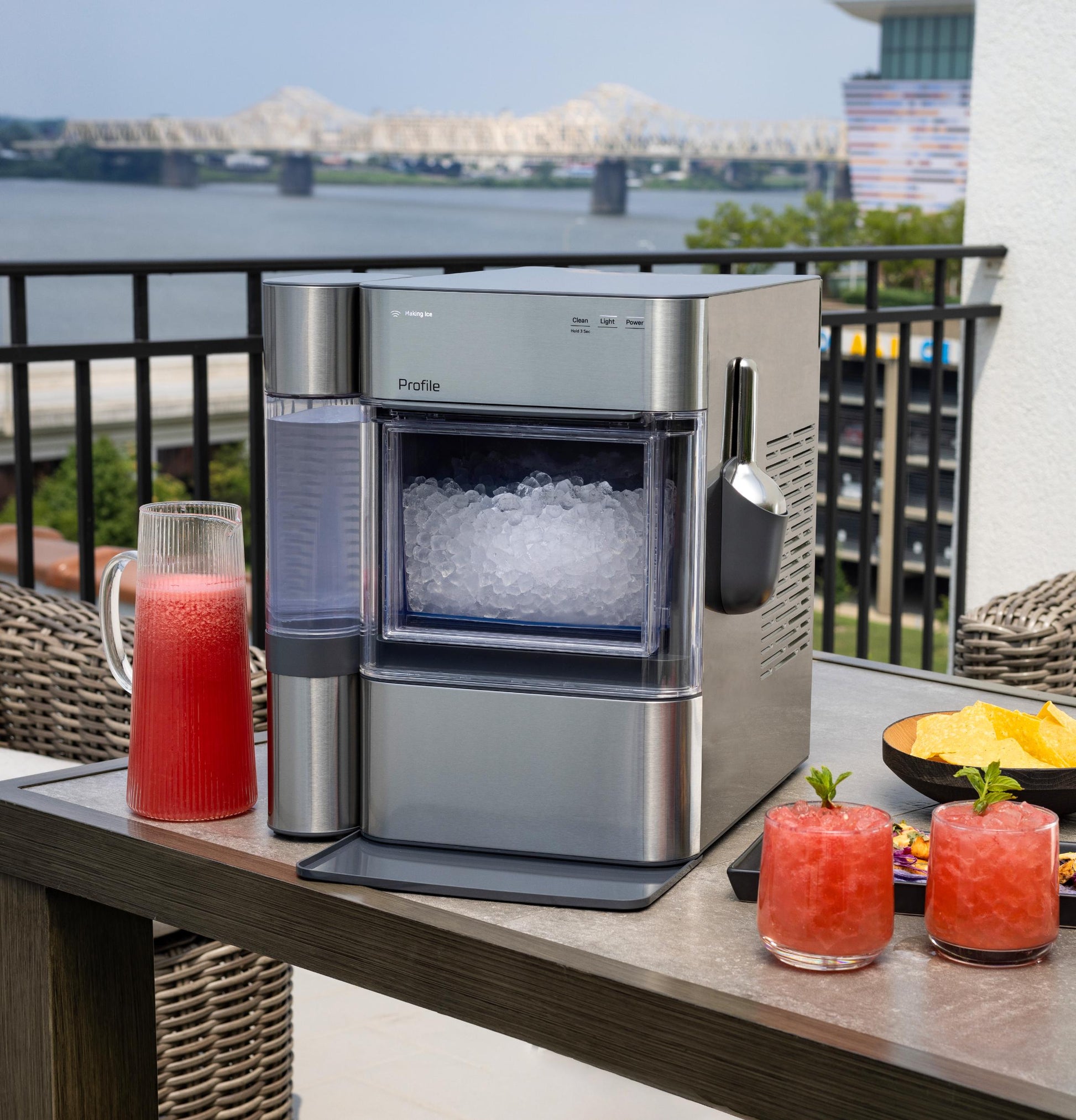 Ge Appliances XPIO13SWSS Ge Profile™ Opal™ 2.0 Ultra Nugget Ice Maker With Side Tank And Scale Inhibiting Filter