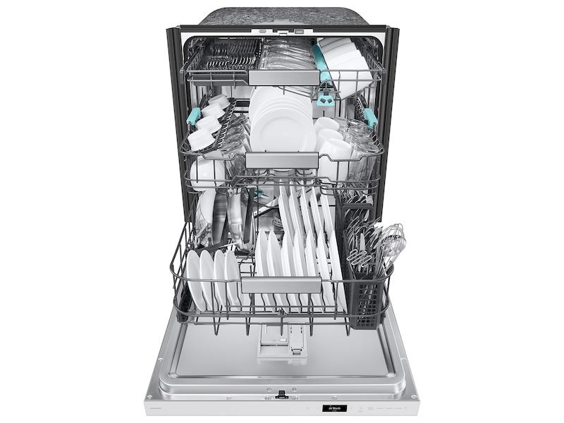 Samsung DW90F89T0U12 38 Dba Bespoke Smart Dishwasher With 3Rd Rack Washing System In White Glass