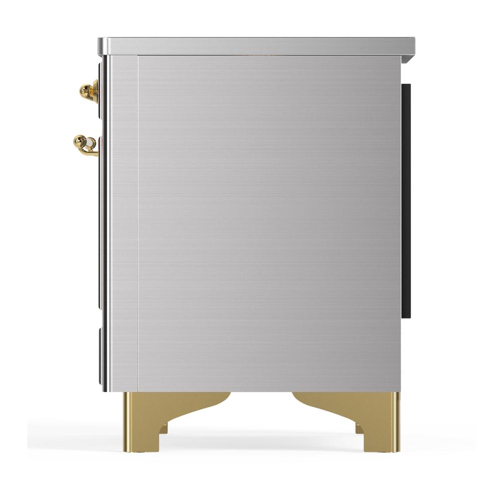 Ilve UMDIB40NR3SSG Ilve Umdib40Nr3Ssg Majestic Iii 40 Inch Induction Range With 6 Elements, 3.82 Cu. Ft. Total Oven Capacity (Triple Glass Door, Stainless Steel, Brass)