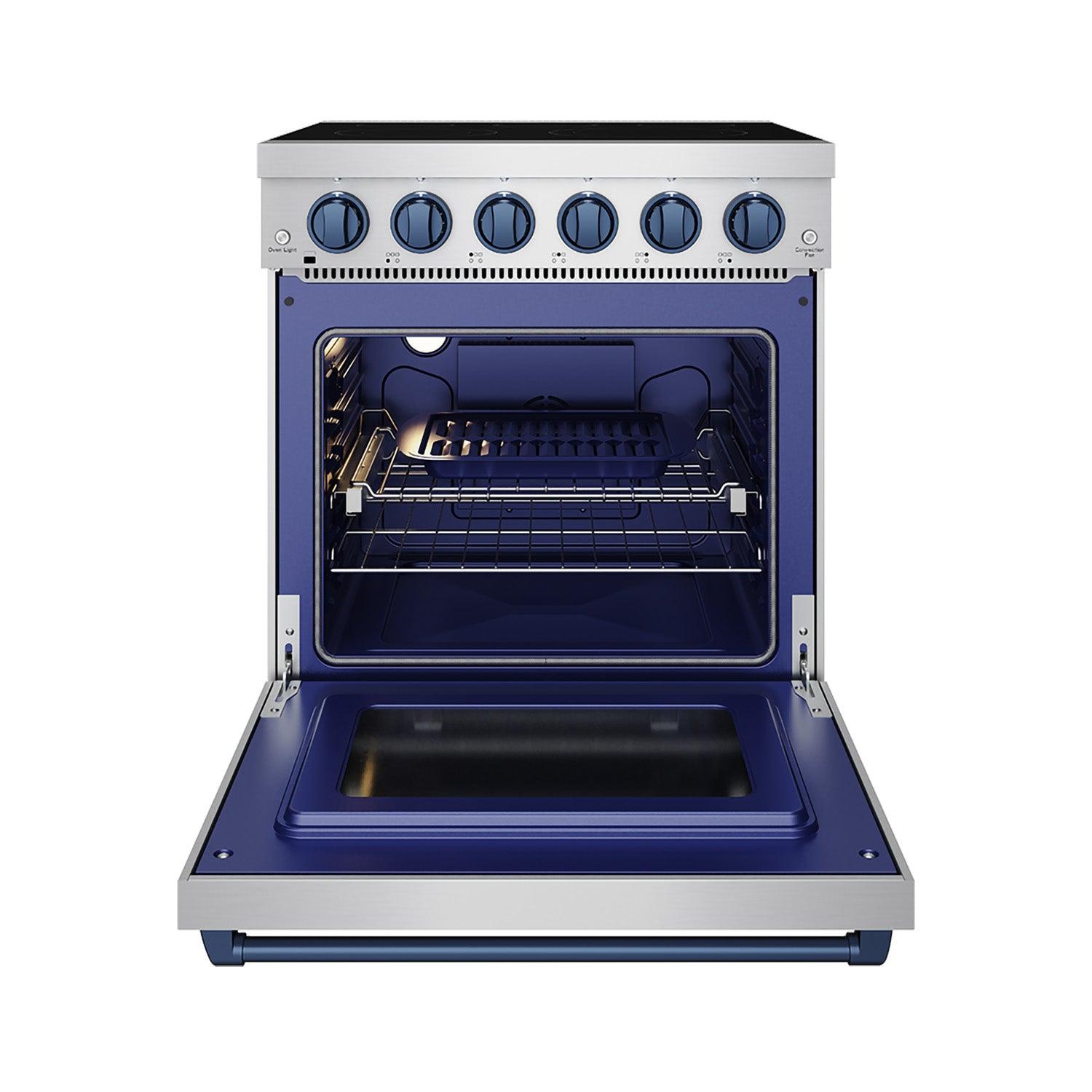Thor Kitchen RSE30PBLU 30 Inch Professional Electric Range With Precision Knob Control In Stainless Steel And Blue Gordon Ramsay Series