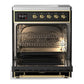 Ilve UMIB30NR3BKG Ilve Umib30Nr3Bkg Majestic Iii 30 Inch Induction Range With 4 Elements, 4 Cu. Ft. Oven Capacity (Triple Glass Door, Glossy Black, Brass)