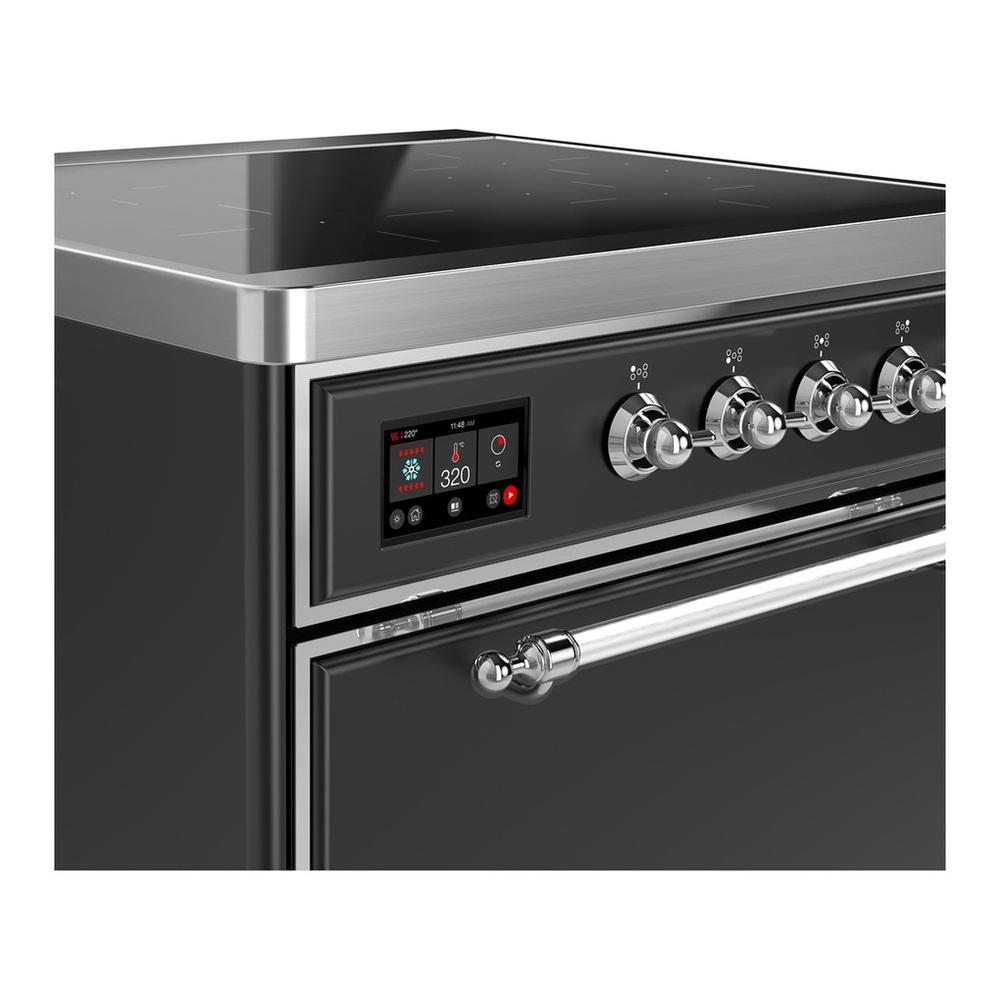 Ilve UMIB30QNR3MGC Ilve Umib30Qnr3Mgc Majestic Iii 30 Inch Induction Range With 4 Elements, 4 Cu. Ft. Oven Capacity (Solid Door, Graphite Matte, Chrome)