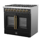 Forno FFSGS635636BLK Forno Galiano 36-Inch Freestanding French Door Dual Fuel Range Black