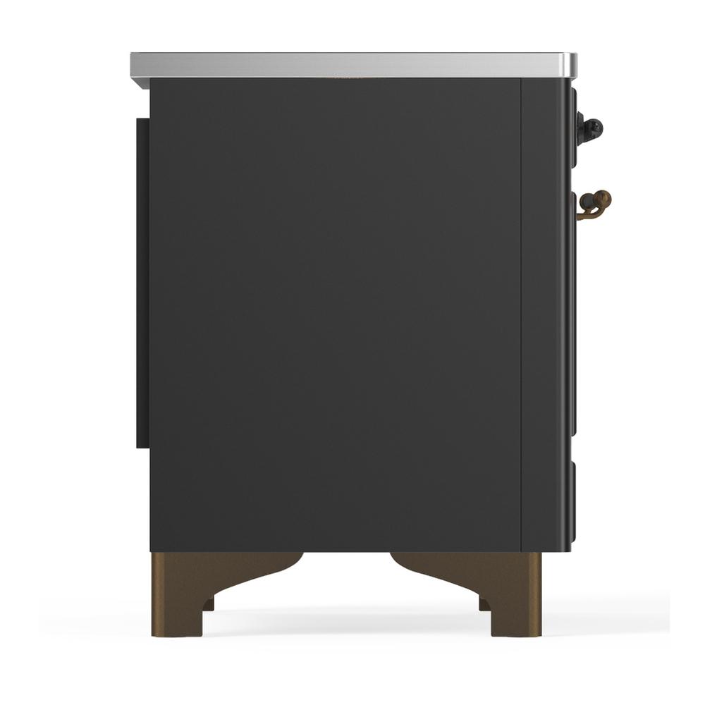 Ilve UMDIB40NR3MGB Ilve Umdib40Nr3Mgb Majestic Iii 40 Inch Induction Range With 6 Elements, 3.82 Cu. Ft. Total Oven Capacity (Triple Glass Door, Graphite Matte, Burnished)