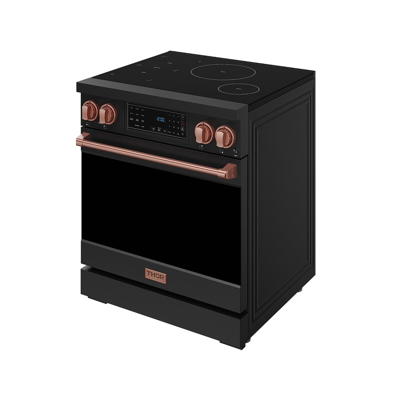 Thor Kitchen RSI30BRSG 30 Inch Professional Induction Range With Tilt Panel Touch Control In Black And Rose Gold Gordon Ramsay Series