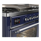 Ilve UM60FSNR3MBC Ilve Um60Fsnr3Mbc Majestic Iii 60 Inch Dual Fuel Range With 7 Burners, Griddle And French Top, Dual Function Burner With Up To 25,000 Btu (Natural Gas, Triple Glass Door, Midnight Blue, Chrome)