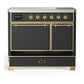 Ilve UMDIB40QNR3MGG Ilve Umdib40Qnr3Mgg Majestic Iii 40 Inch Induction Range With 6 Elements, 3.82 Cu. Ft. Total Oven Capacity (Solid Door, Graphite Matte, Brass)