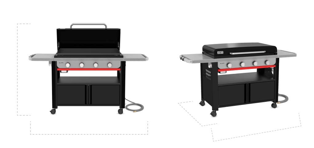 Weber 1502284 Slate® 36" Rust-Resistant Griddle With Closed Cabinet - Black