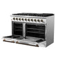 Forno FFSGS624448WHT Forno Galiano 48-Inch Gas Range White & Antique Brass Design, 8 Burners, 107,000 Btu, Griddle, 6.58 Cu.Ft. Double Ovens