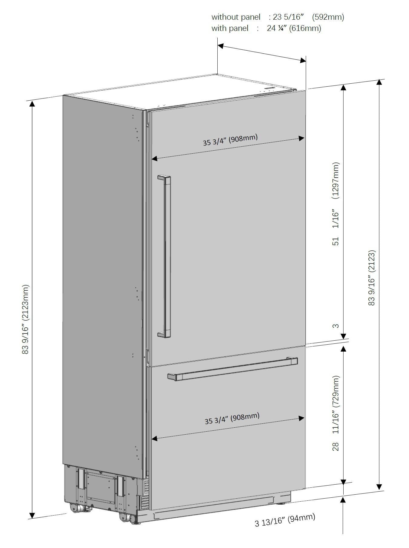 Fulgor Milano FM4BM36IFBI 36 Built-In Fridge