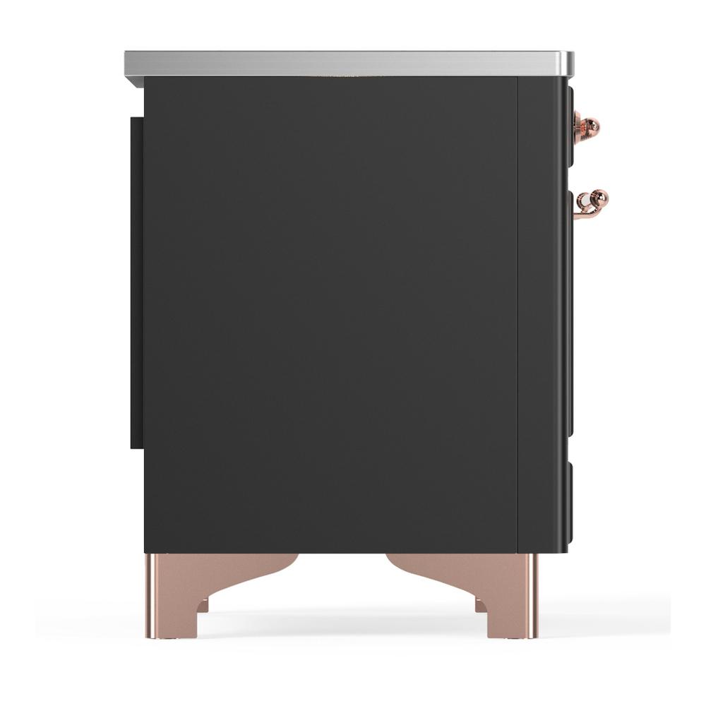 Ilve UMIB36NR3MGP Ilve Umib36Nr3Mgp Majestic Iii 36 Inch Induction Range With 6 Elements, 3.5 Cu. Ft. Total Oven Capacity (Triple Glass Door, Graphite Matte, Copper)