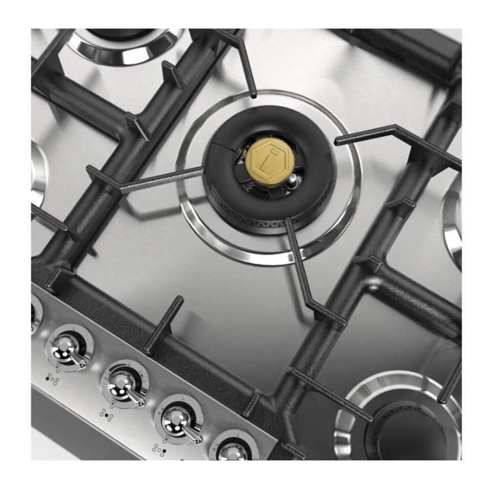 Ilve UHCPT75NSSC Ilve Uhcpt75Nssc Nostalgie Ii 30 Inch Built-In Gas Cooktop With 5 Burners, In Stainless Steel (Natural Gas, Chrome)