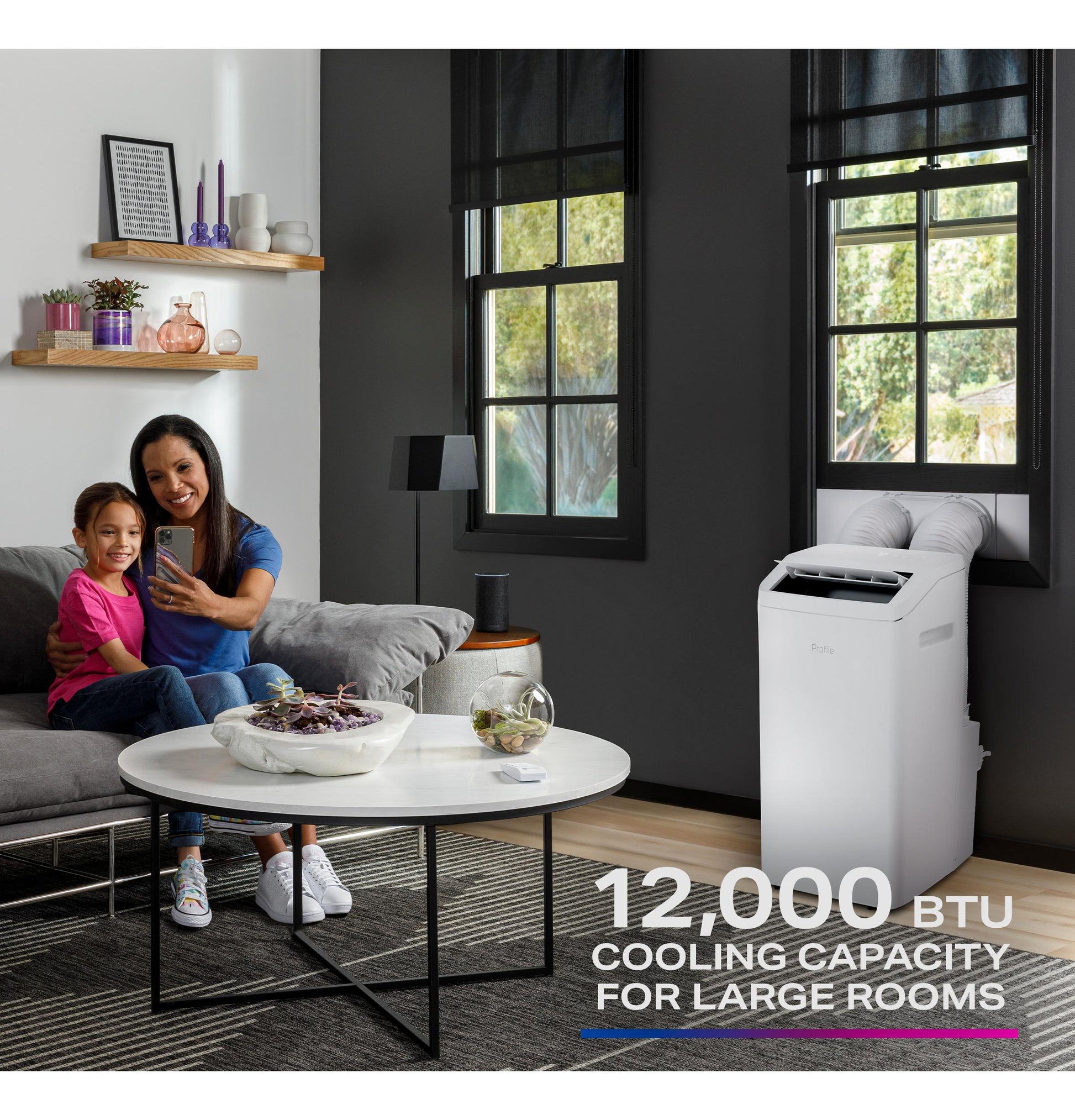 Ge Appliances PPHH12WWF Ge Profile® 12,000 Btu Dual-Hose, Inverter Heat/Cool Portable Air Conditioner With Dehumidifier And Remote, White