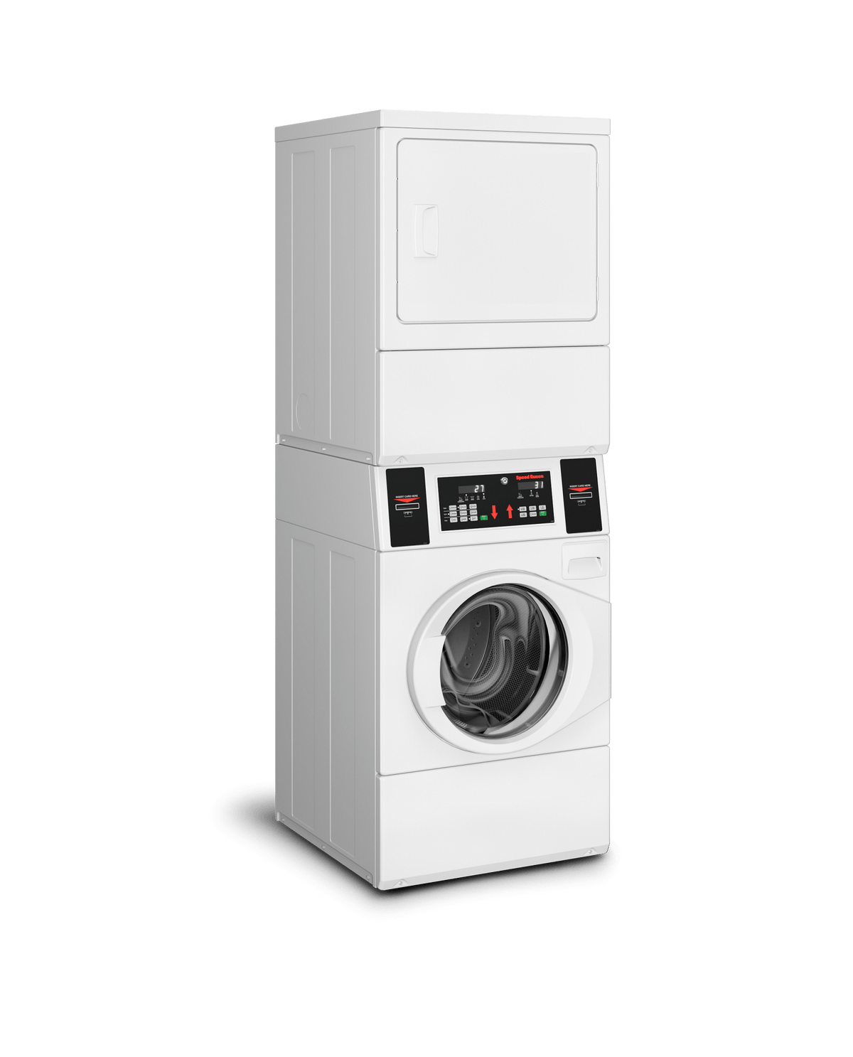 Speed Queen STENYASP178TW01 Commercial Prep For Card Electric Stack Washer Dryer