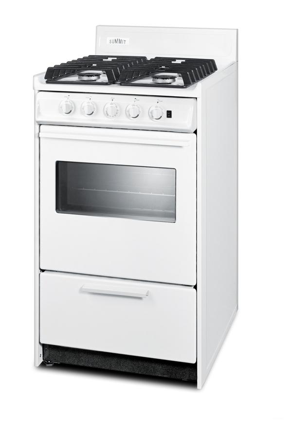 Summit WTM1107ISW 20" Wide Gas Range, Sealed Burners