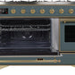 Ilve UM12FDNS3BGG Majestic Ii 48 Inch Dual Fuel Natural Gas Freestanding Range In Blue Grey With Brass Trim