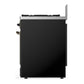 Ilve UM30QNR3BKBLP Ilve Um30Qnr3Bkblp Majestic Iii 30 Inch Dual Fuel Range With 5 Black Brass Burners, Dual Function Burner Up To 25,000 Btu (Liquid Propane, Solid Door, Glossy Black, Burnished)