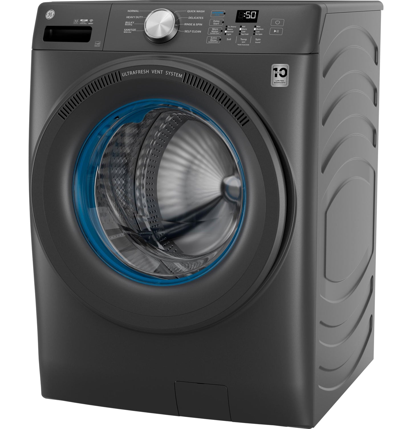 Ge Appliances GFW350SPYDS Ge® Energy Star® 4.6 Cu. Ft. Capacity Smart Front Load Washer With Ultrafresh Vent System With Odorblock™