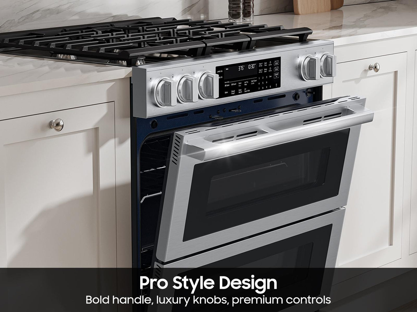 Samsung NSG90H60DRAA Bespoke Smart Slide-In Gas Range Flex Duo™ Oven Pro Style Design Dual True Convection