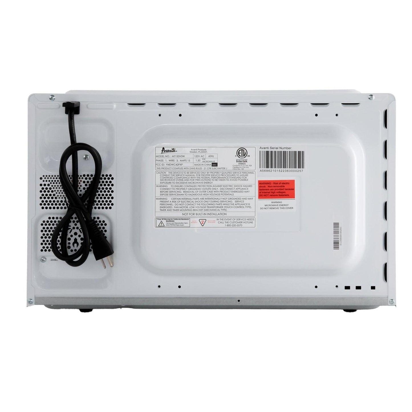 Avanti MT150V3S Avanti 1.5 Cu. Ft. Microwave Oven - Stainless Steel / 1.5 Cu. Ft.