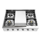 Ilve UHCP36FNSSCLP Ilve Uhcp36Fnssclp Nostalgie Ii 36 Inch Built-In Gas Rangetop With 6 Burners And Griddle, In Stainless Steel (Liquid Propane, Chrome)