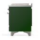 Ilve UM48FSNR3EGC Ilve Um48Fsnr3Egc Majestic Iii 48 Inch Dual Fuel Range With 5 Black Brass Burners, Griddle And French Top, Dual Function Burner Up To 25,000 Btu (Natural Gas, Triple Glass Door, Emerald Green, Chrome)