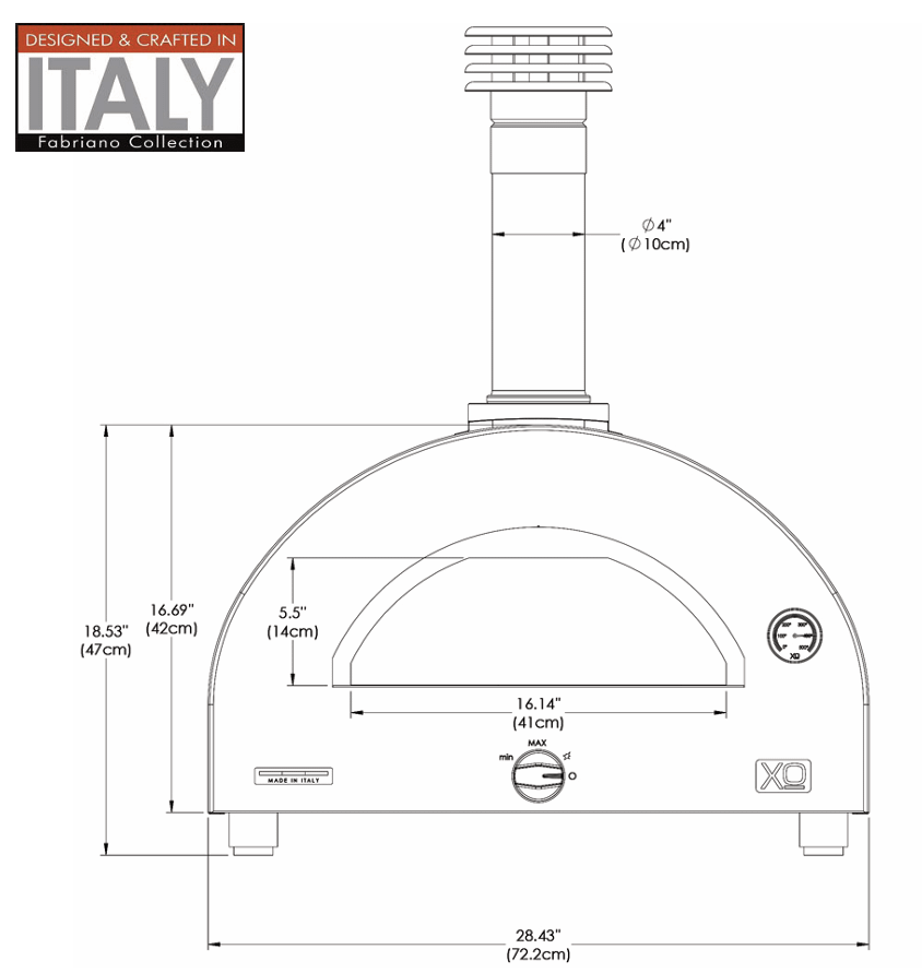 Xo Appliance XOPIZZA1HROL Countertop Hybrid Gas & Wood Oven In Red