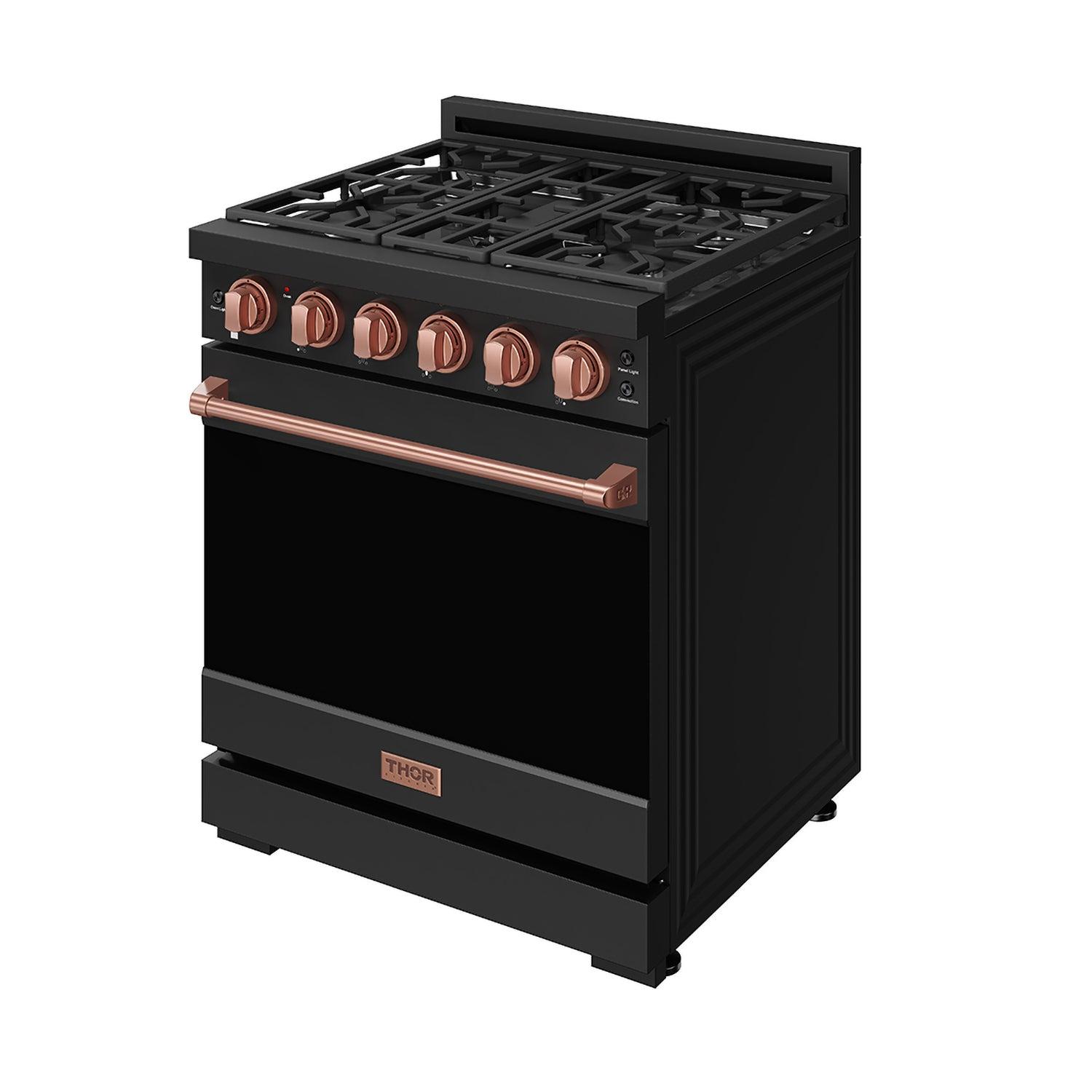 Thor Kitchen RSG30PBRSG 30 Inch Professional Gas With Precision Knob Control In Black/Rose Gold