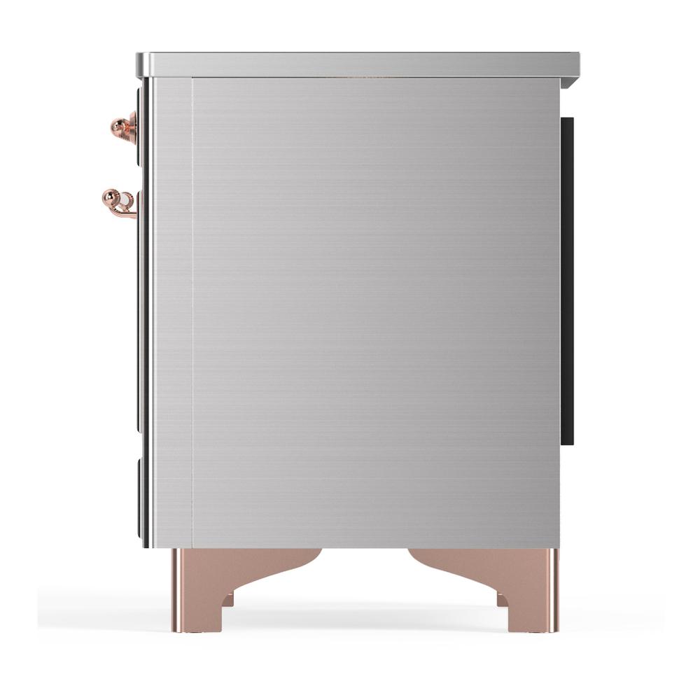 Ilve UMDIB40QNR3SSP Ilve Umdib40Qnr3Ssp Majestic Iii 40 Inch Induction Range With 6 Elements, 3.82 Cu. Ft. Total Oven Capacity (Solid Door, Stainless Steel, Copper)