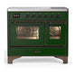 Ilve UMDIB40NR3EGB Ilve Umdib40Nr3Egb Majestic Iii 40 Inch Induction Range With 6 Elements, 3.82 Cu. Ft. Total Oven Capacity (Triple Glass Door, Emerald Green, Burnished)