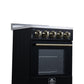 Forno FFSEL605220BLK Forno Pallerano 20 Inch Freestanding Electric Range In Black With Antique Brass, Compact Design