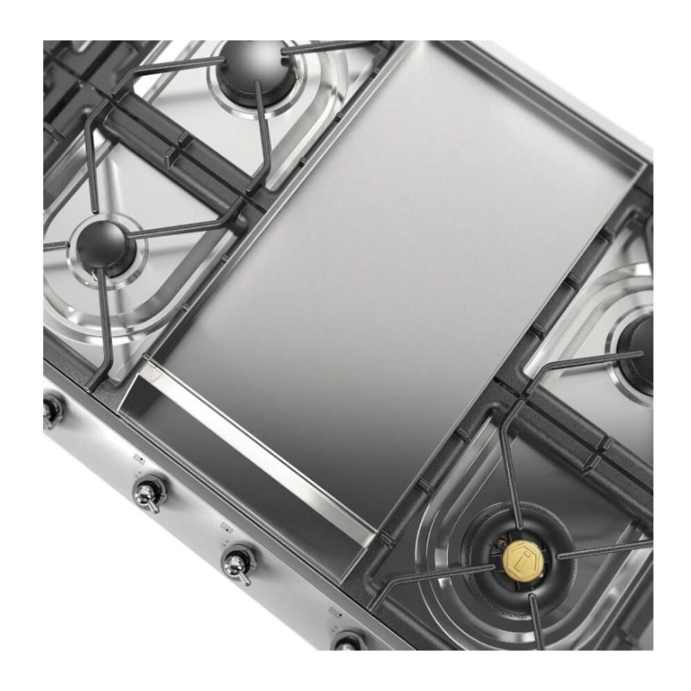 Ilve UHCP1265FNSSCLP Ilve Uhcp1265Fnssclp Nostalgie Ii 48 Inch Gas Cooktop With 8 Burners, Griddle, In Stainless Steel (Liquid Propane, Chrome)