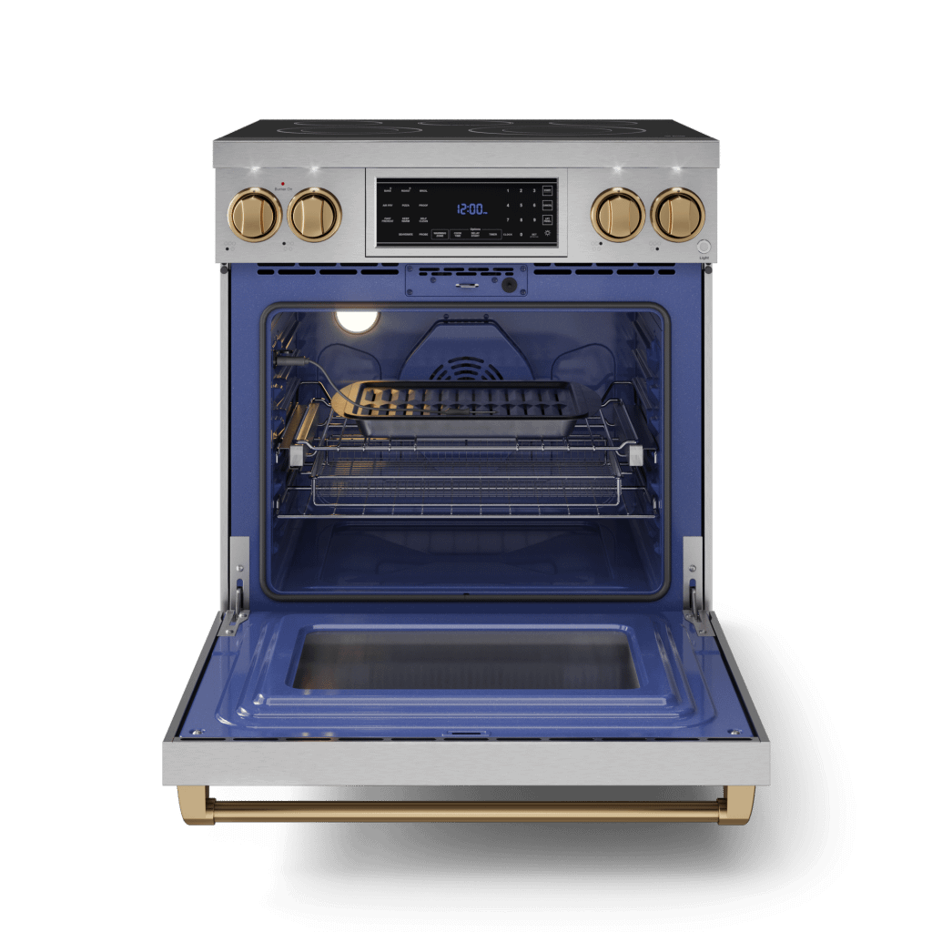 Thor Kitchen RSE30BRZ 30 Inch Professional Electric Range With Tilt Panel Touch Control In Stainless Steel/Bronze Gordon Ramsay Series - Rse30-Brz