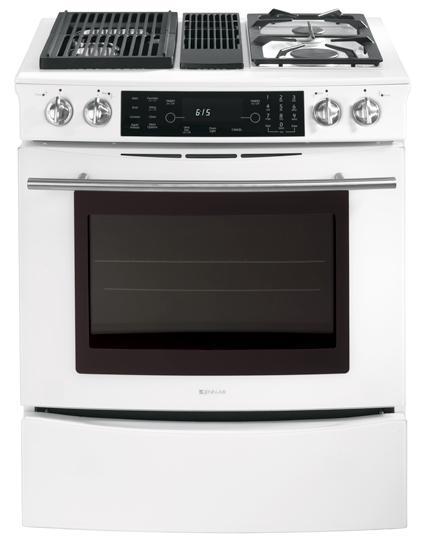 Jennair JDS9860BDW 30" Modular Downdraft Slide-In Dual Fuel Range With Convection