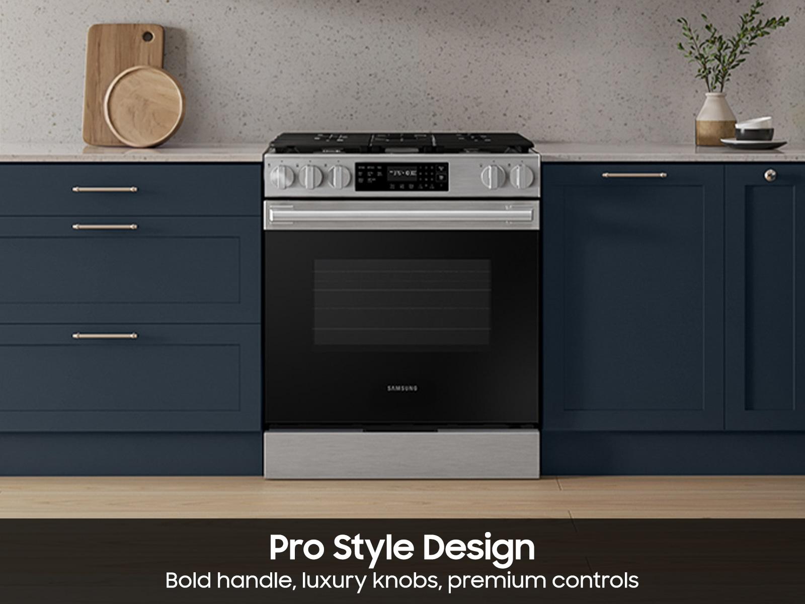 Samsung NSG70H60SR Bespoke Smart Slide-In Gas Range Pro Style Design Air Fry Max Precision Knobs