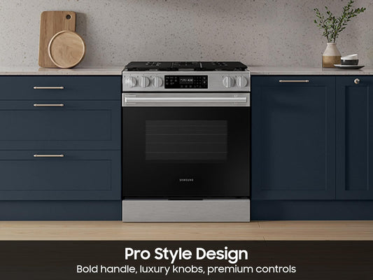 Samsung NSG70H60SR Bespoke Smart Slide-In Gas Range Pro Style Design Air Fry Max Precision Knobs