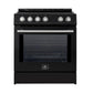 Forno FFSIN098230BLK Forno Leonardo Espresso 30-Inch Slide-In Black Induction Range, Convection Oven, 5 Cooking Zones, Touch Control Panel